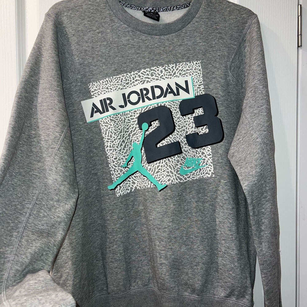 Jordan Nike vintage y2k jump man cement crew neck pullover size medium